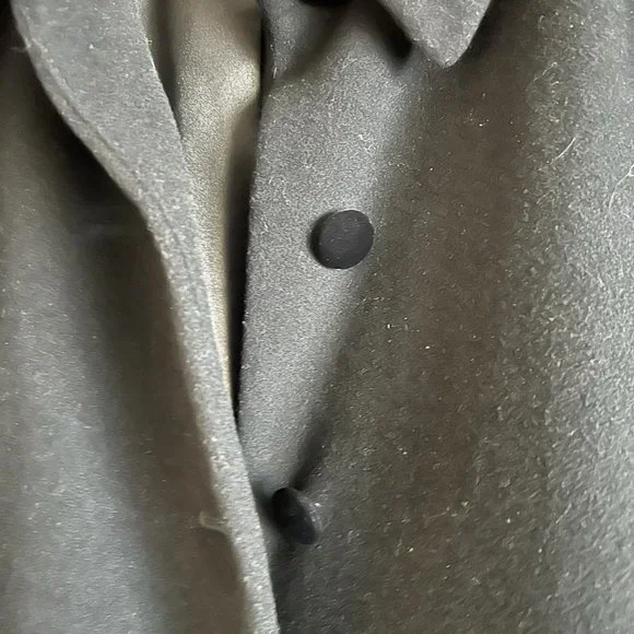Black wool blend pea coat - Picture 4 of 6